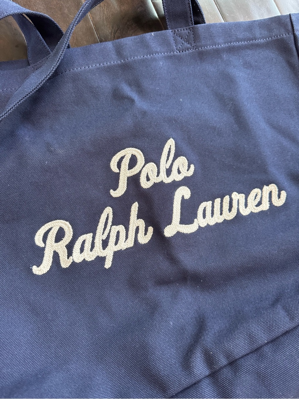 Polo by Ralph Lauren Navy Canvas Tote with Script Logo - Picture 4 of 7
